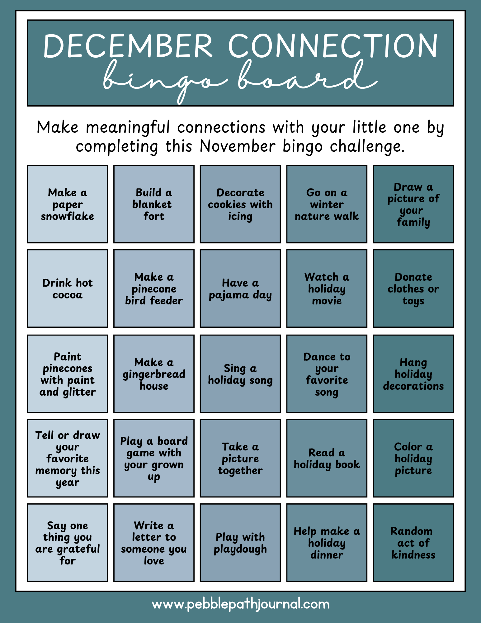 December Connection Bingo: Fun Ways to Build Family Bonds