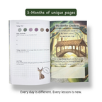 Empathy Bridge Journal for kids — therapist-approved social emotional learning journal covering Sonder, Wonder and Echo. 90 unique daily pages for children ages 3–10. Pebble Path Journal.