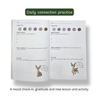 Empathy Bridge — a 90-day empathy journal for children ages 3–10. Guided by Dylan the Deer, Lydia the Lynx and Bren the Beaver. Therapist-approved. Free bonus tools included.