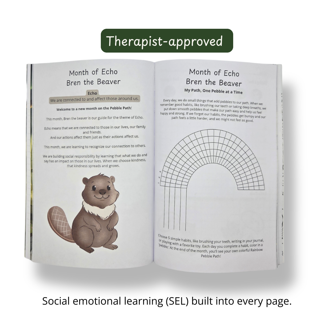 Empathy Bridge Journal — the perfect conscious parenting gift for kids ages 3–10. Therapist-approved empathy and social emotional learning journal with free bonus tools. By Pebble Path Journal.
