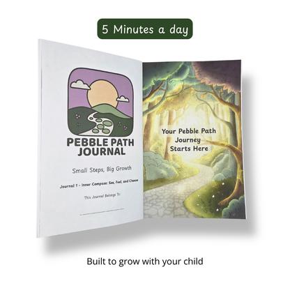 Internal Compass: a 90-day guided journal helping kids ages 3–10 see, feel and act on their emotions. Therapist-approved. 5 minutes a day. By Pebble Path Journal.