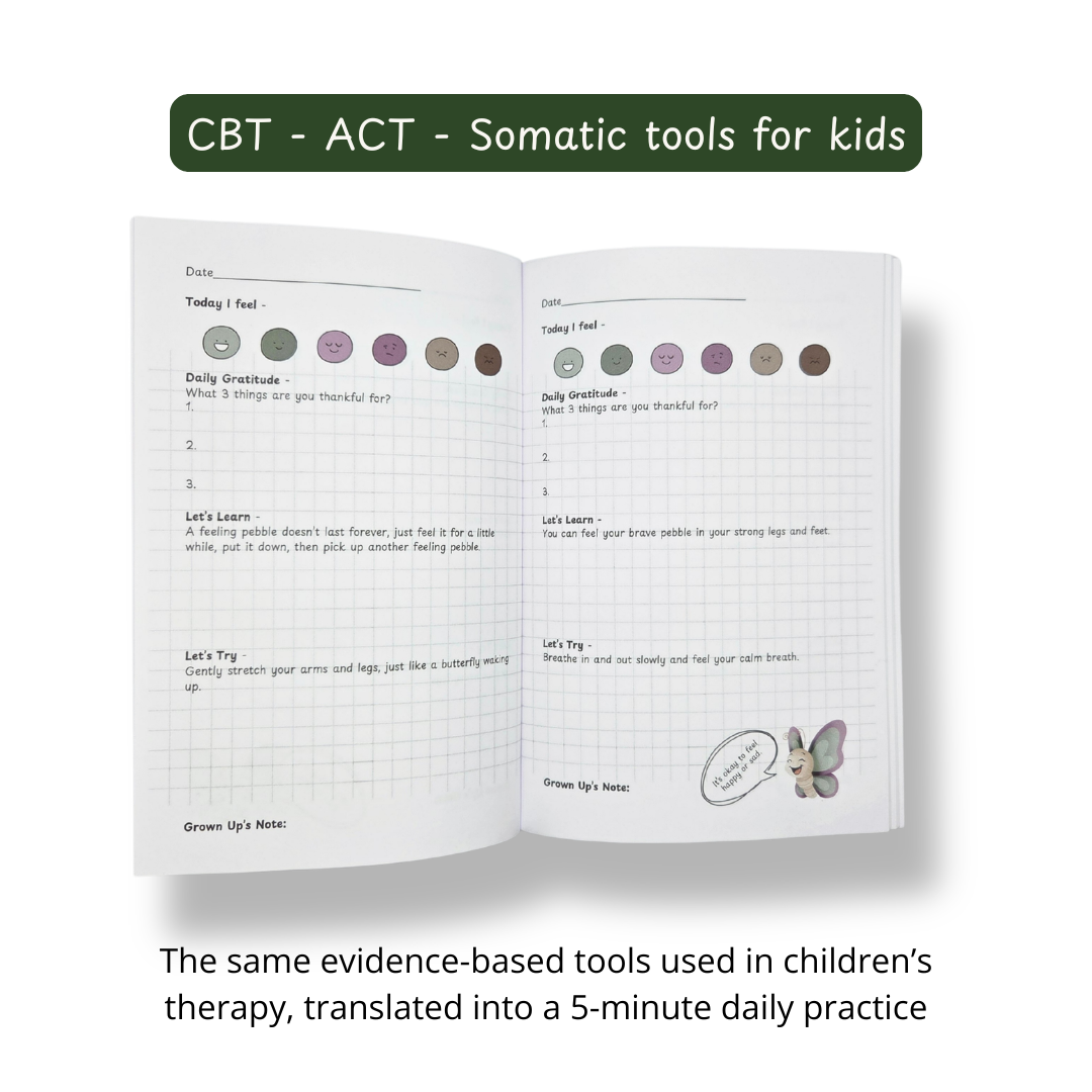 Internal Compass Journal — the perfect conscious parenting gift for kids ages 3–10. Therapist-approved emotional intelligence journal with CBT and ACT activities. By Pebble Path Journal.